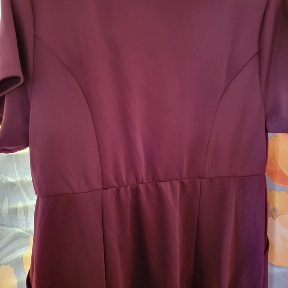 PLUS TORRID Burgundy Scuba Knit Dress - Picture 7 of 7
